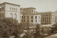 an old photograph in black and white of Muséhagen.